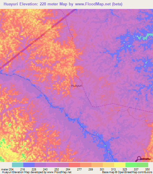 Huayuri,Ecuador Elevation Map