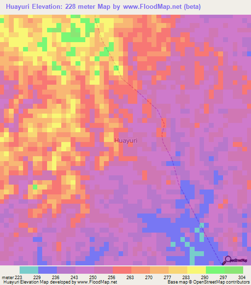 Huayuri,Ecuador Elevation Map