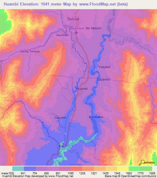 Huambi,Ecuador Elevation Map