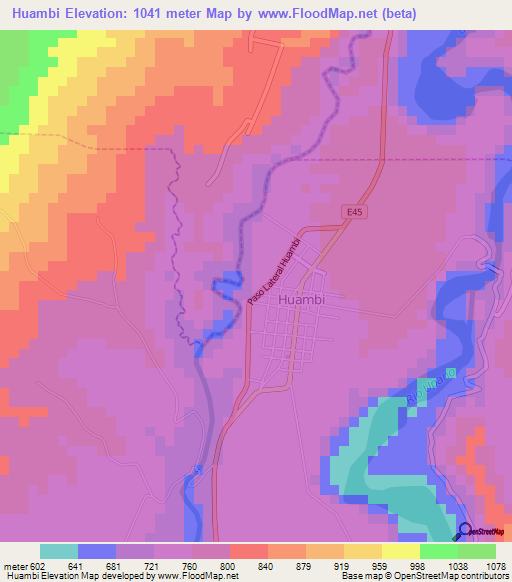 Huambi,Ecuador Elevation Map