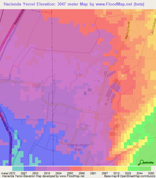 Hacienda Yerovi,Ecuador Elevation Map