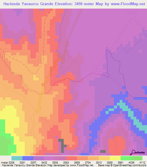 Hacienda Yanaurcu Grande,Ecuador Elevation Map