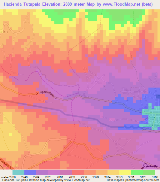 Hacienda Tutupala,Ecuador Elevation Map