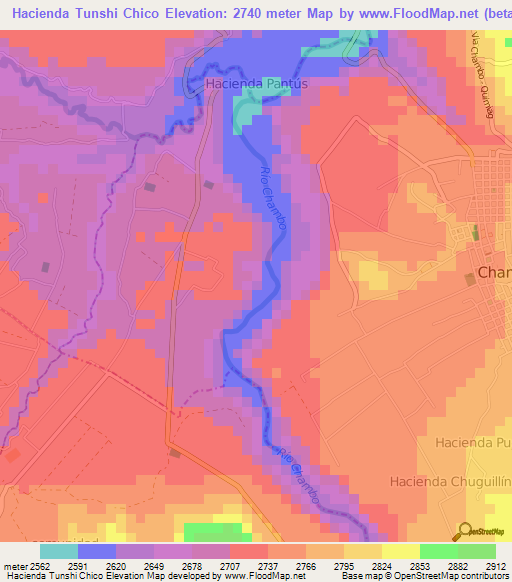 Hacienda Tunshi Chico,Ecuador Elevation Map