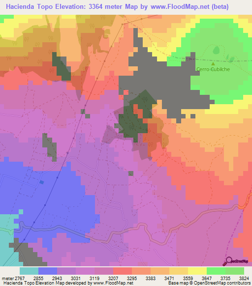 Hacienda Topo,Ecuador Elevation Map