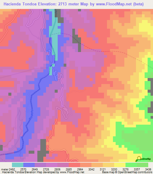 Hacienda Tondoa,Ecuador Elevation Map