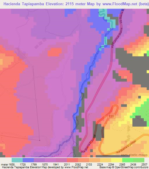 Hacienda Tapiapamba,Ecuador Elevation Map