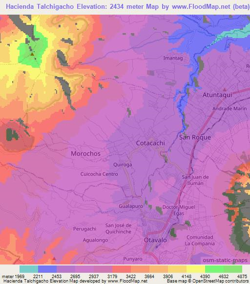 Hacienda Talchigacho,Ecuador Elevation Map