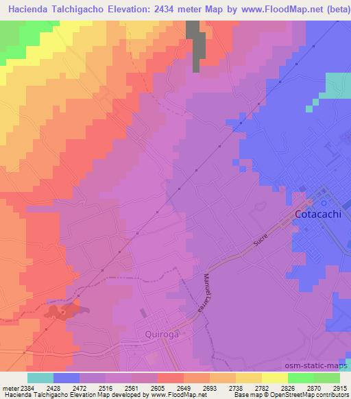 Hacienda Talchigacho,Ecuador Elevation Map