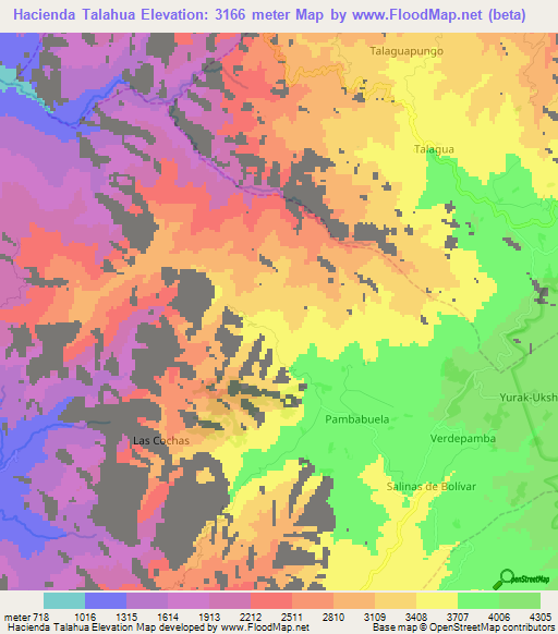 Hacienda Talahua,Ecuador Elevation Map