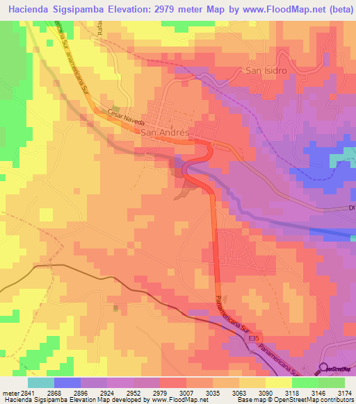 Hacienda Sigsipamba,Ecuador Elevation Map