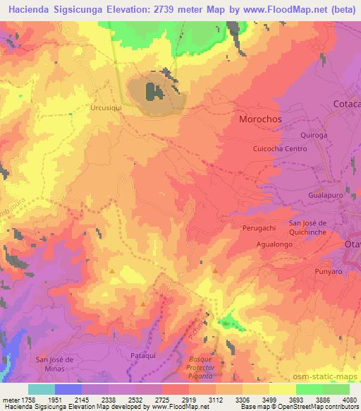 Hacienda Sigsicunga,Ecuador Elevation Map