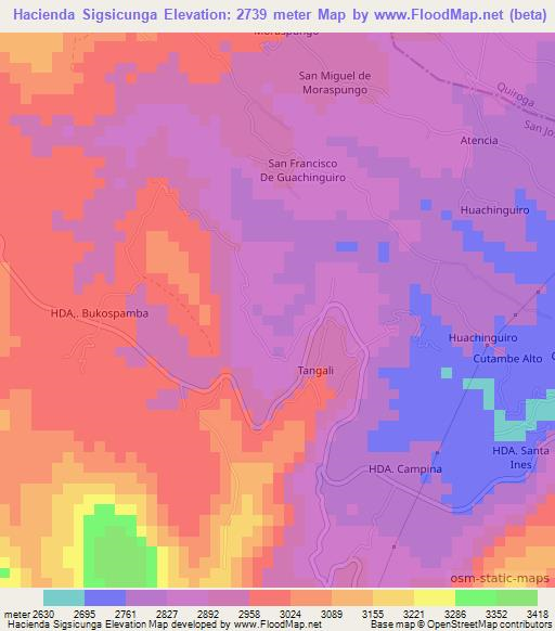 Hacienda Sigsicunga,Ecuador Elevation Map