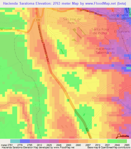 Hacienda Saraloma,Ecuador Elevation Map