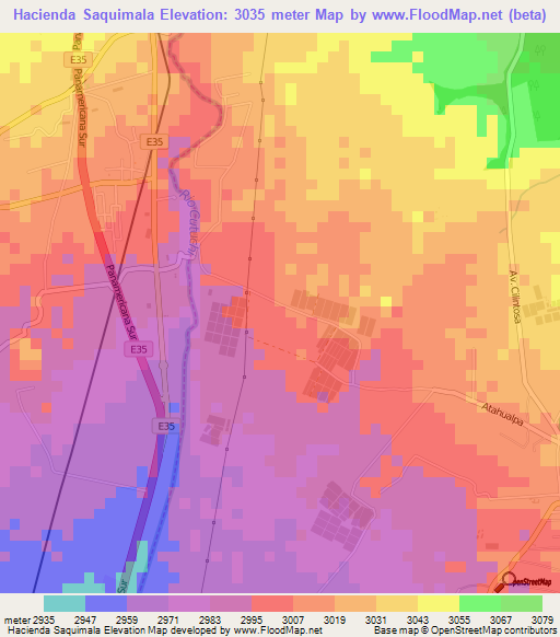 Hacienda Saquimala,Ecuador Elevation Map