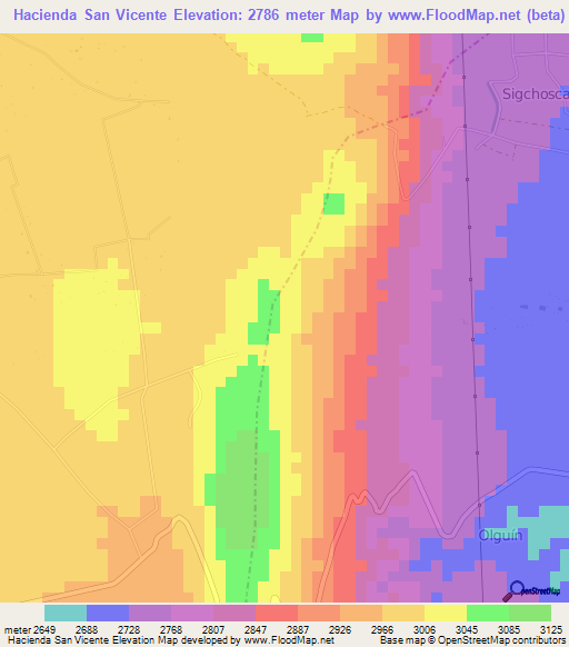 Hacienda San Vicente,Ecuador Elevation Map