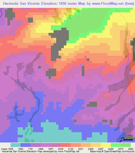 Hacienda San Vicente,Ecuador Elevation Map