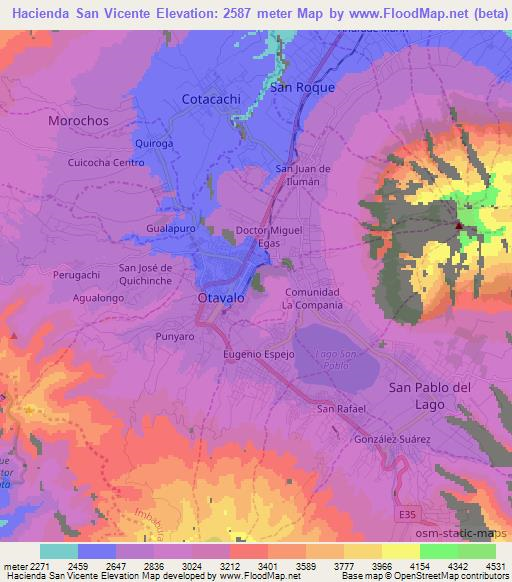 Hacienda San Vicente,Ecuador Elevation Map