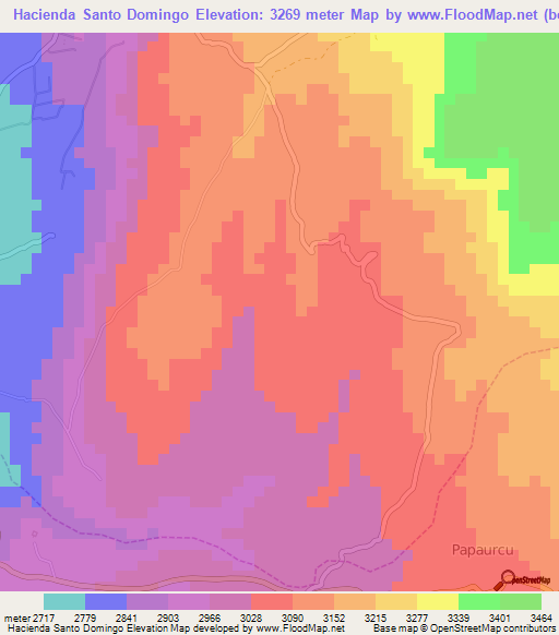 Hacienda Santo Domingo,Ecuador Elevation Map