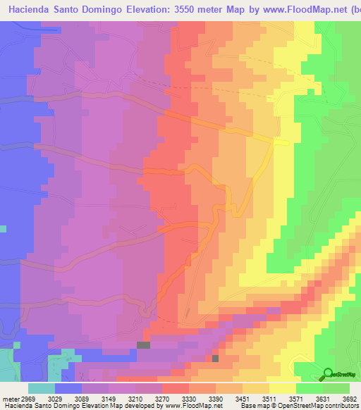 Hacienda Santo Domingo,Ecuador Elevation Map