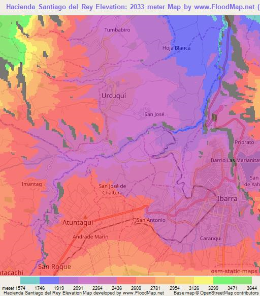 Hacienda Santiago del Rey,Ecuador Elevation Map