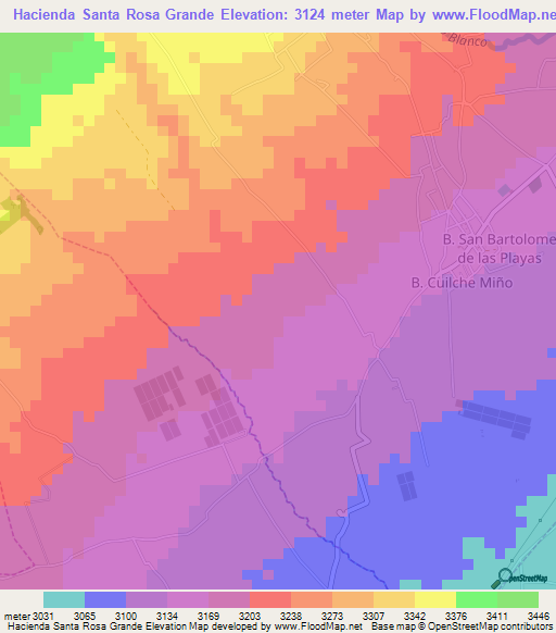 Hacienda Santa Rosa Grande,Ecuador Elevation Map