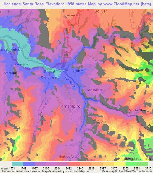 Hacienda Santa Rosa,Ecuador Elevation Map