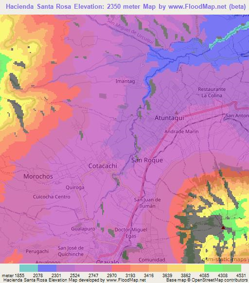Hacienda Santa Rosa,Ecuador Elevation Map