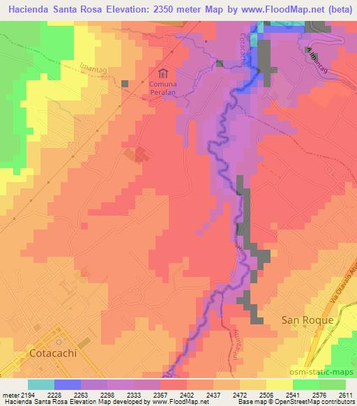 Hacienda Santa Rosa,Ecuador Elevation Map