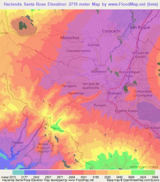 Hacienda Santa Rosa,Ecuador Elevation Map