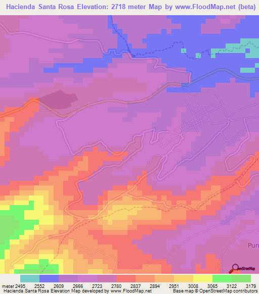 Hacienda Santa Rosa,Ecuador Elevation Map