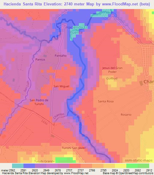 Hacienda Santa Rita,Ecuador Elevation Map