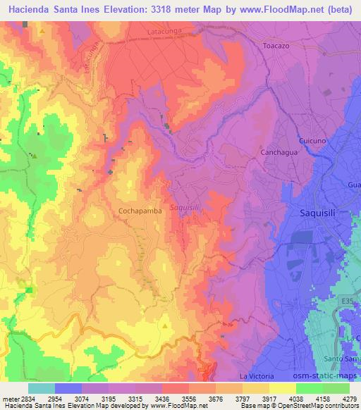 Hacienda Santa Ines,Ecuador Elevation Map