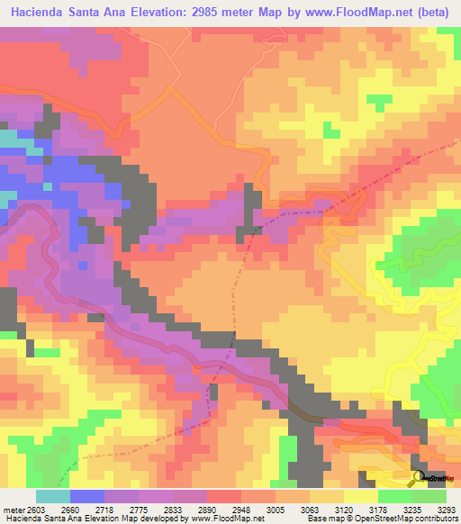 Hacienda Santa Ana,Ecuador Elevation Map