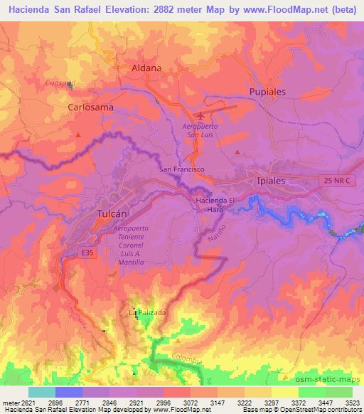 Hacienda San Rafael,Ecuador Elevation Map