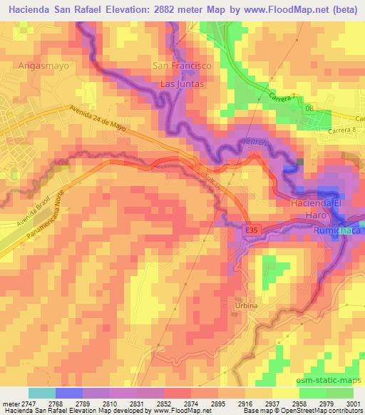 Hacienda San Rafael,Ecuador Elevation Map