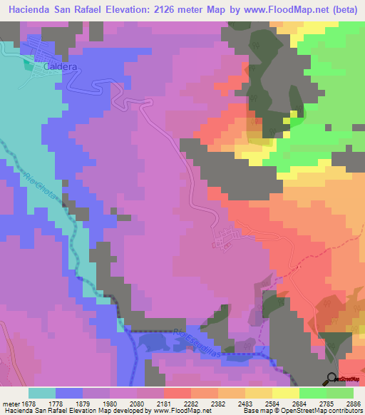 Hacienda San Rafael,Ecuador Elevation Map