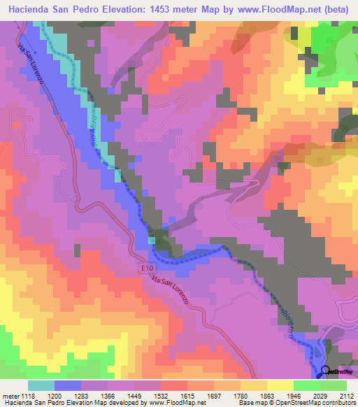 Hacienda San Pedro,Ecuador Elevation Map