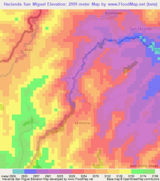 Hacienda San Miguel,Ecuador Elevation Map