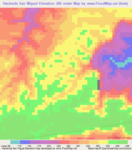 Hacienda San Miguel,Ecuador Elevation Map