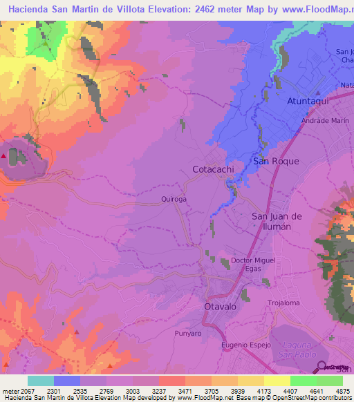 Hacienda San Martin de Villota,Ecuador Elevation Map