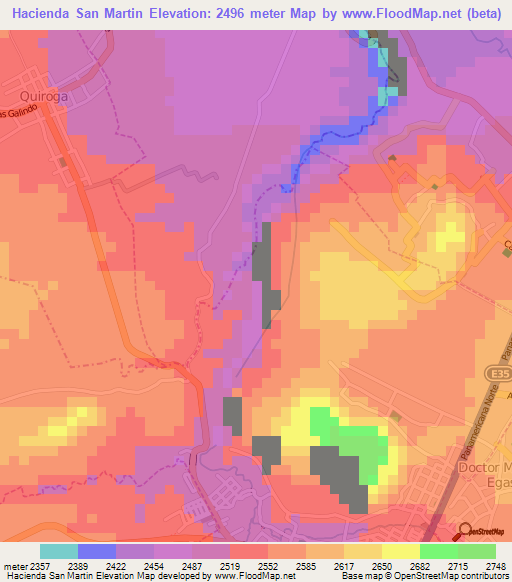 Hacienda San Martin,Ecuador Elevation Map