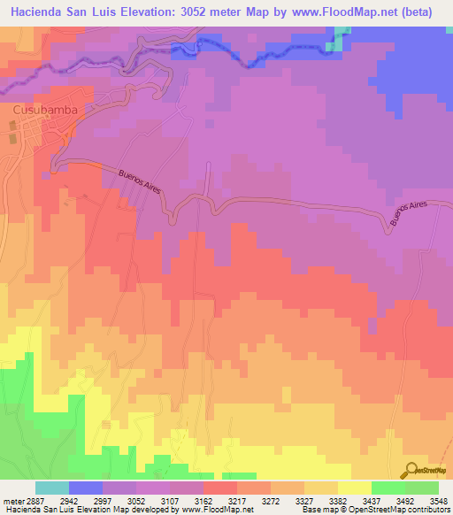 Hacienda San Luis,Ecuador Elevation Map