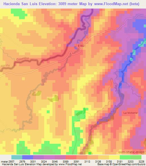 Hacienda San Luis,Ecuador Elevation Map