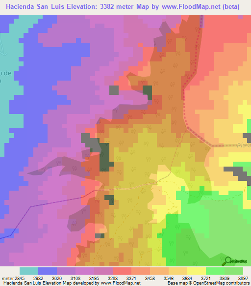 Hacienda San Luis,Ecuador Elevation Map