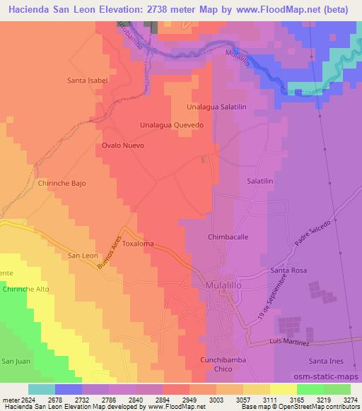 Hacienda San Leon,Ecuador Elevation Map