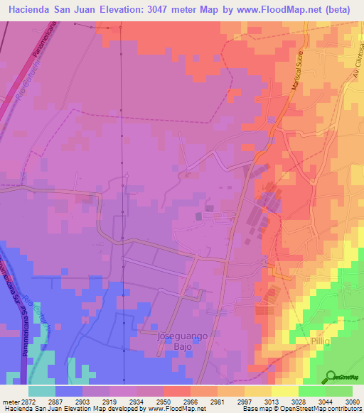 Hacienda San Juan,Ecuador Elevation Map