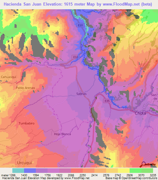 Hacienda San Juan,Ecuador Elevation Map