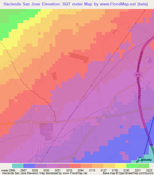 Hacienda San Jose,Ecuador Elevation Map