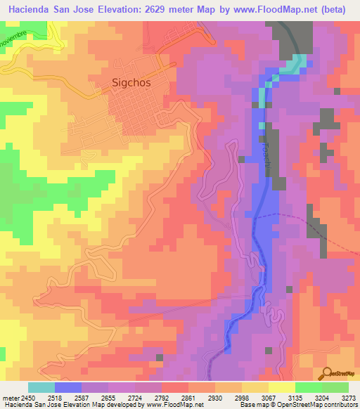 Hacienda San Jose,Ecuador Elevation Map